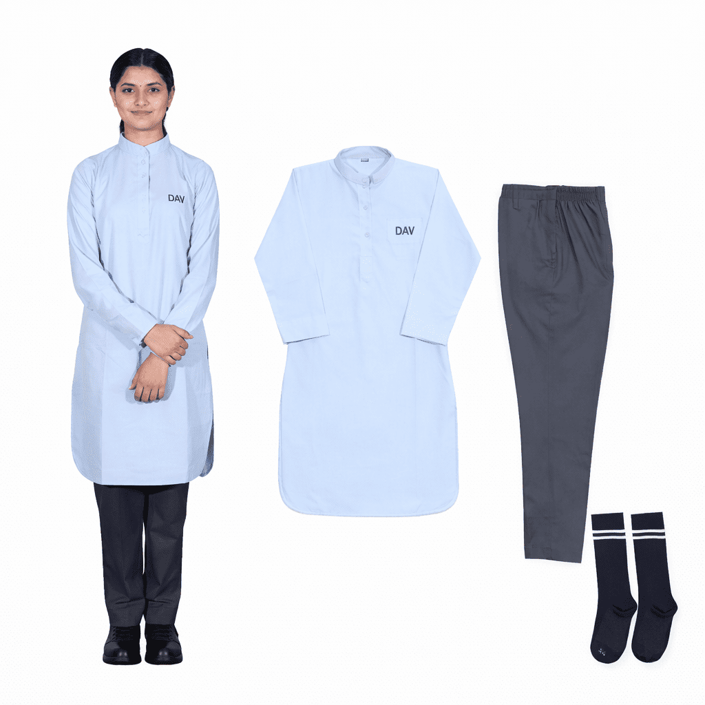 dav new uniform ix-xii girls dav new uniform ix-xii girls full-length kurta with pencil trouser