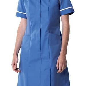 women blue nursing uniform dress