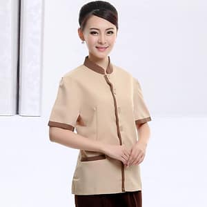 women hospitality uniform top professional spa salon service wear
