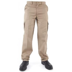 khaki cargo workwear trousers