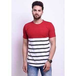 striped cotton casual t shirt