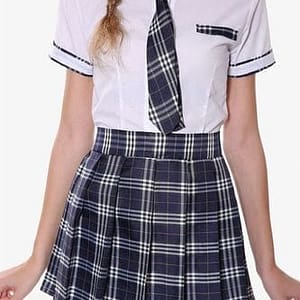 girls check skirt uniform