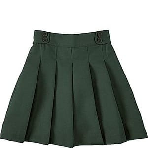 green pleated uniform skirt for girls