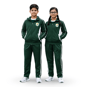 dps tracksuit bottle green zip jacket and trousers - front view