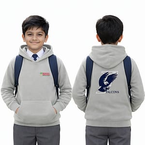 MRIS clan hoodie grey Air Falcons uniform for students by Manav Rachna school winter wear