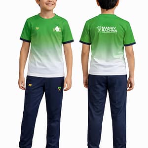 MRIS clan house tee green Forest Rhinos uniform for students Manav Rachna school house sports t-shirt