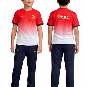 MRIS clan house tee red Wild Cats uniform for students Manav Rachna school sports house uniform t-shirt