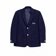 Navy blue DAV Blazer with notch lapel and gold-tone buttons