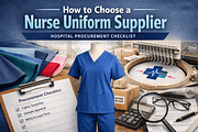 Guide to choosing nurse uniform supplier with hospital scrubs, fabric samples, embroidery machine, and procurement checklist for bulk uniform sourcing