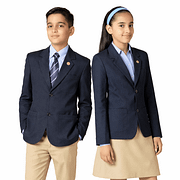 Podar blazer uniform navy blue school blazer with striped tie worn by boy and girl students formal school uniform set